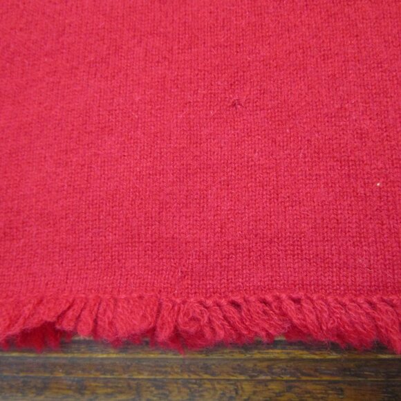 Fringe CASHMERE Pullover Sweater V Neck Red Peck Cuddly Knit Luxury - Picture 12 of 12
